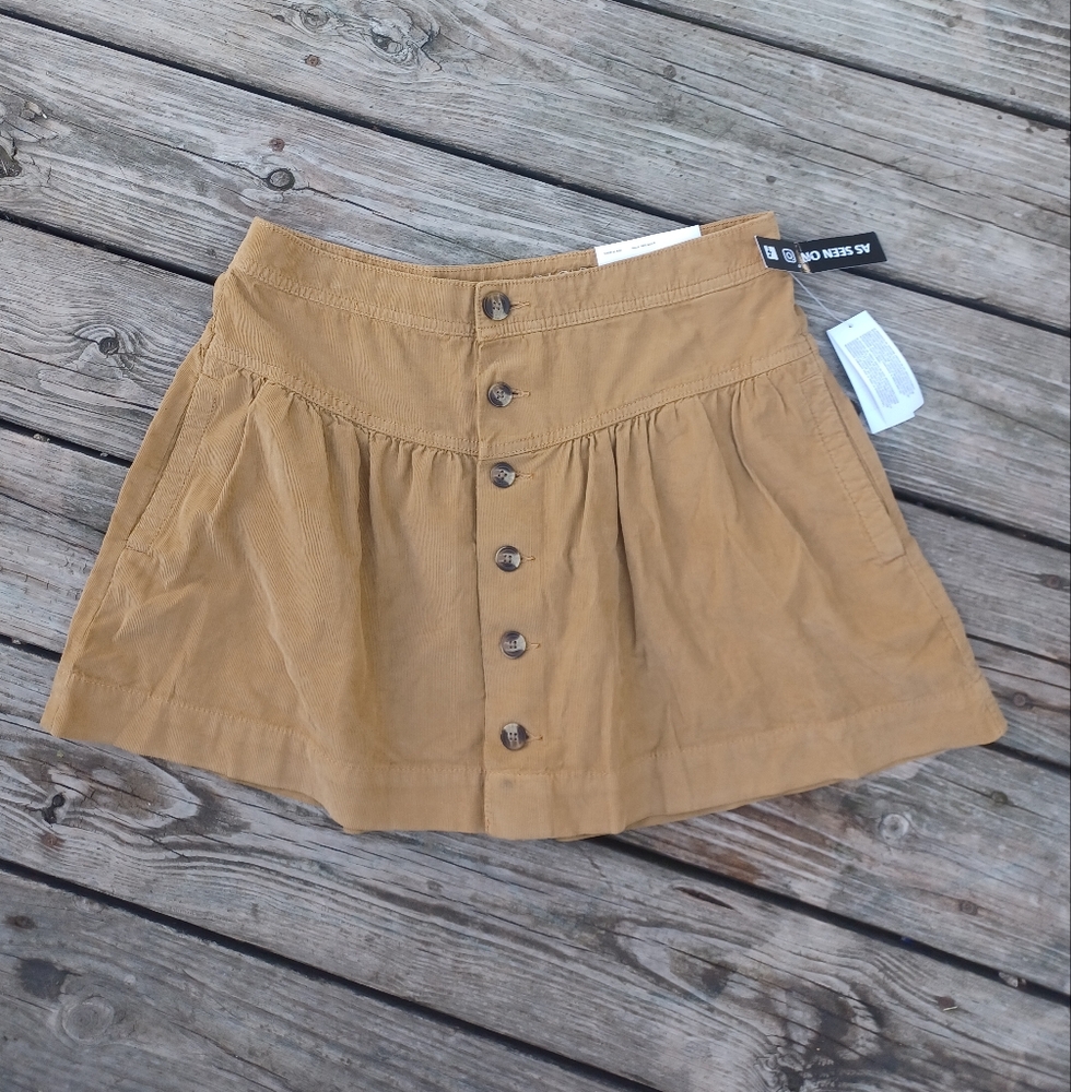 American Eagle Super High Rise Corduroy Skirt 8/29W NWT